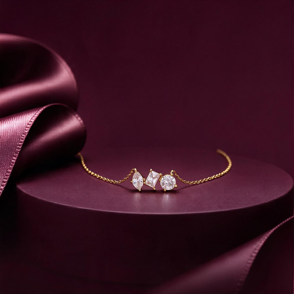 Trinity Spark Gold Necklace