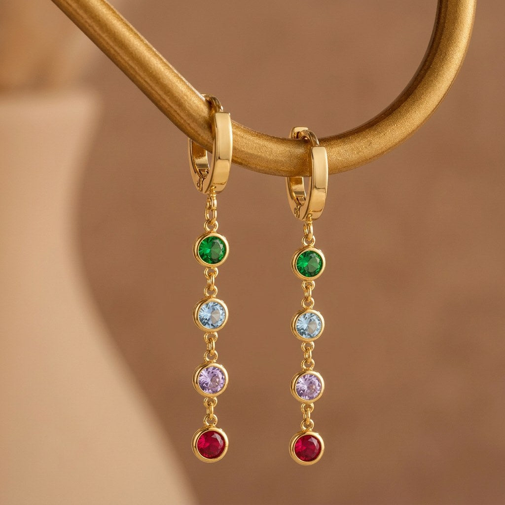 Spectrum Gold Hoop Earrings