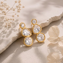 Lumina Bezel Gold Stud Earrings