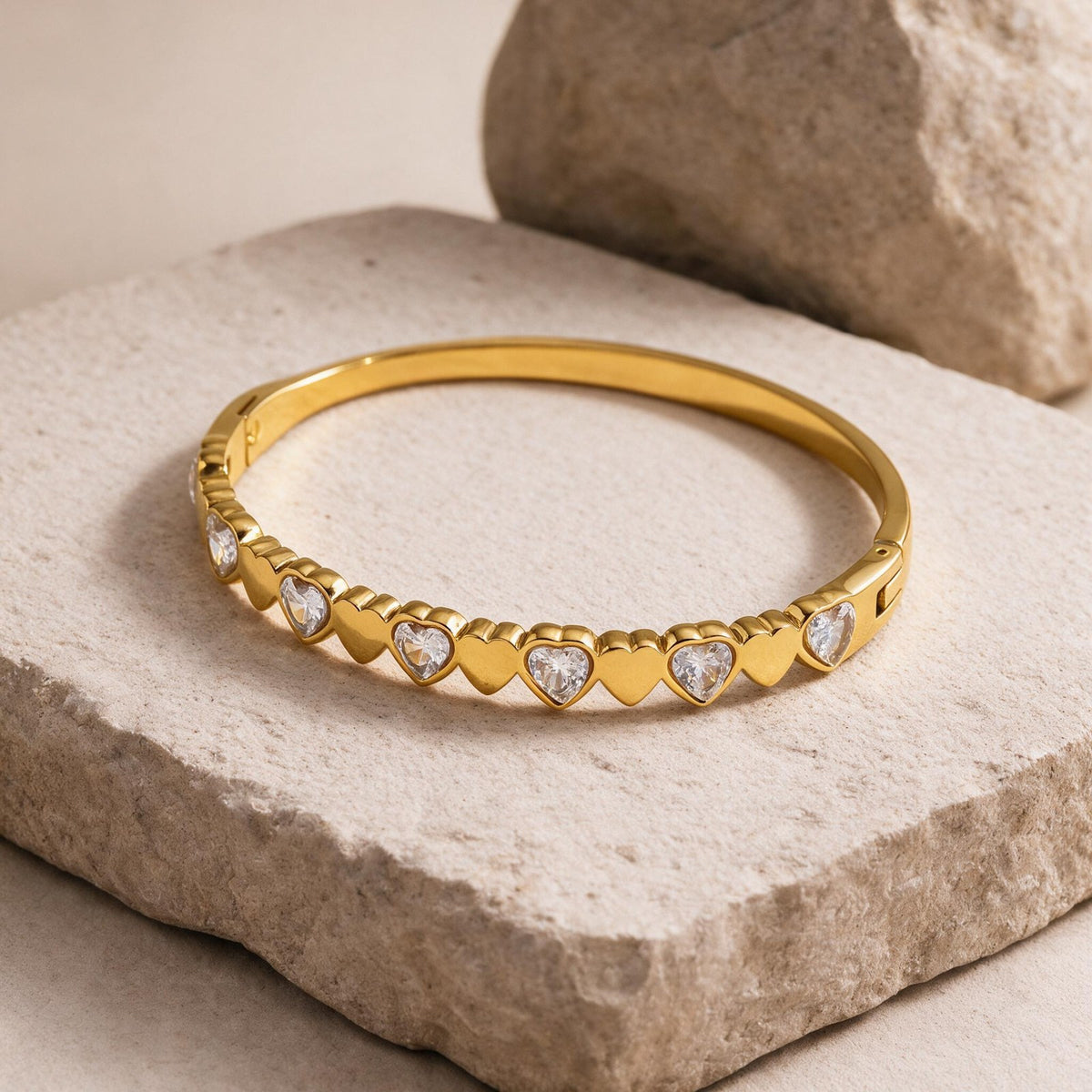 Belle Crystal Gold Bangle Main image