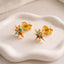StarFlower Gold Stud Earrings - Rainbow