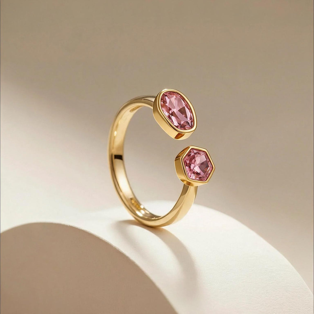 Pink Bloom Gold Ring Main image