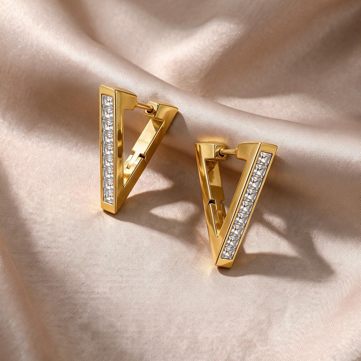 Triangle Gold Earrings Main image