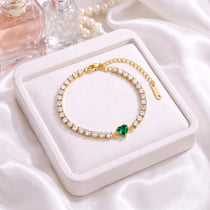 Amore Heart Gold Tennis Bracelet
