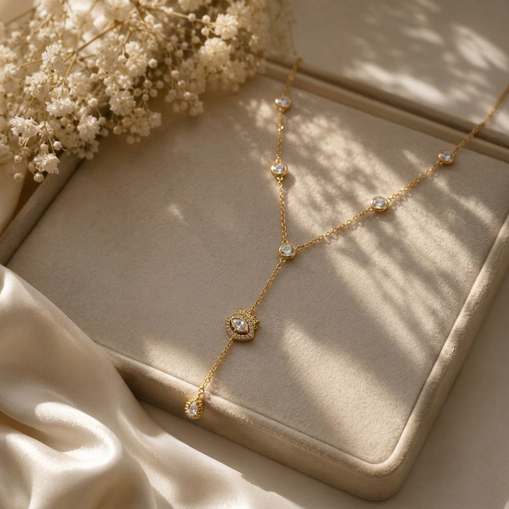 Stellar Gold Lariat Necklace