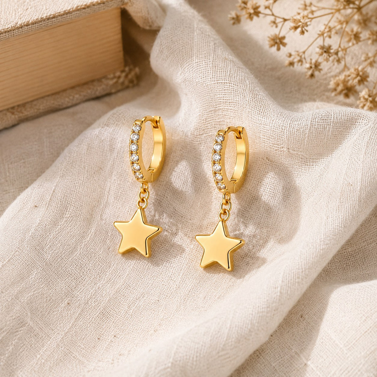 Star Charm Gold Earrings Main image