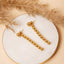 Linear Drop Gold Earrings