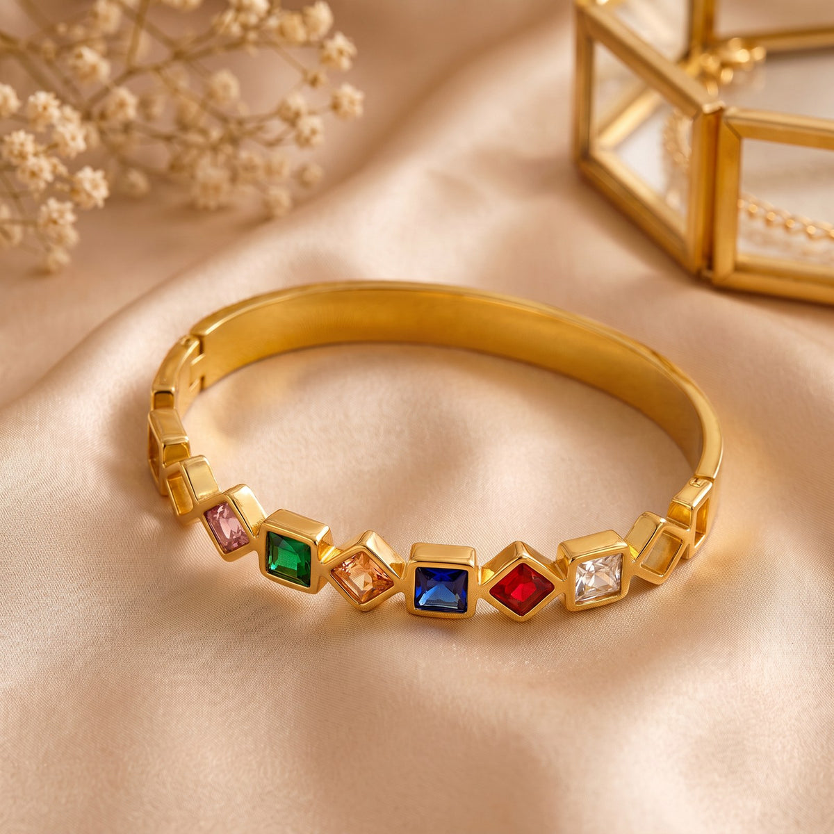 Mosiac Gold Plated Bangle Main image