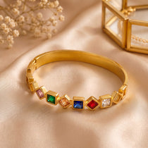 Mosiac Gold Plated Bangle