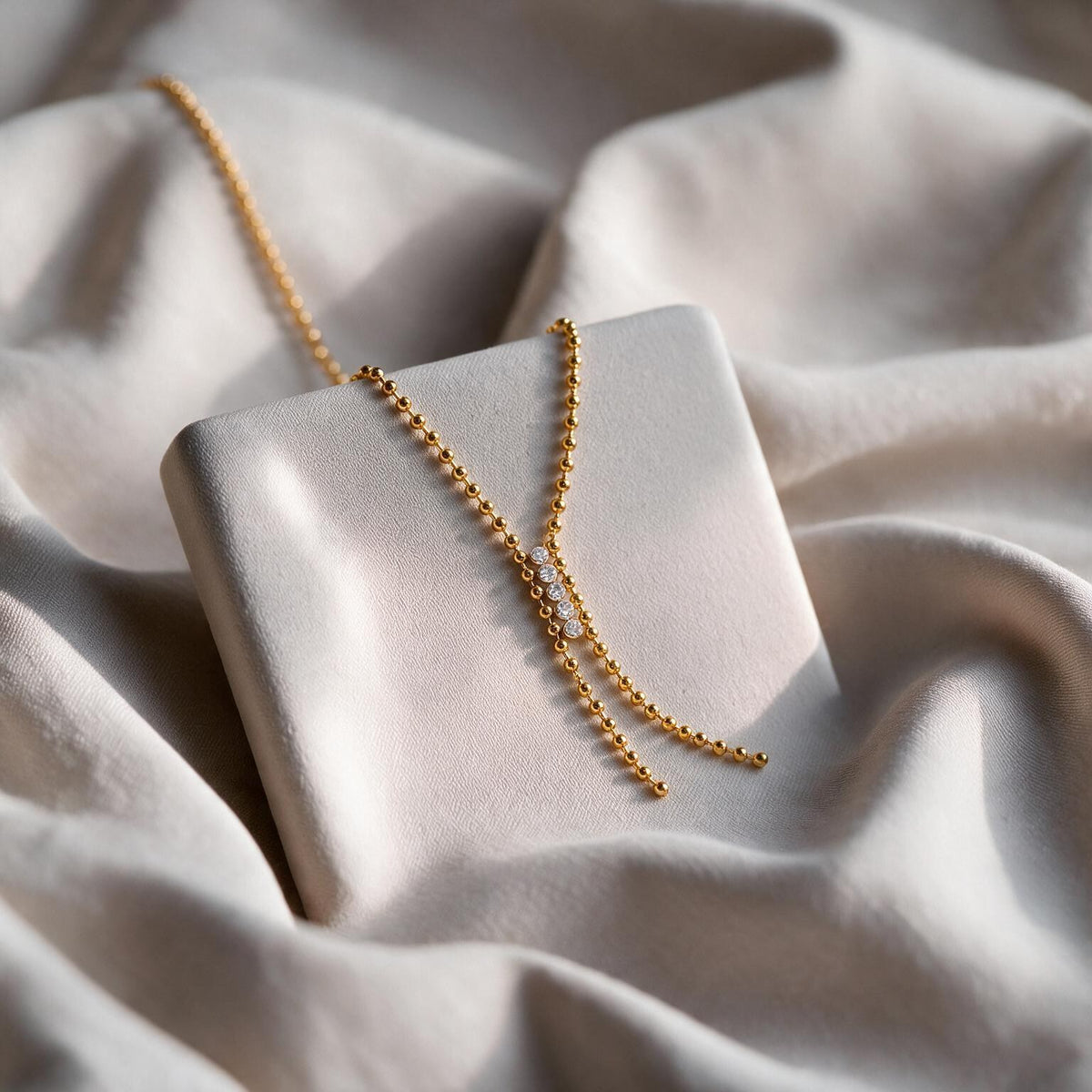 Moonbeam Gold Lariat Necklace Main image