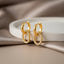 Gold Link Hoops Earrings