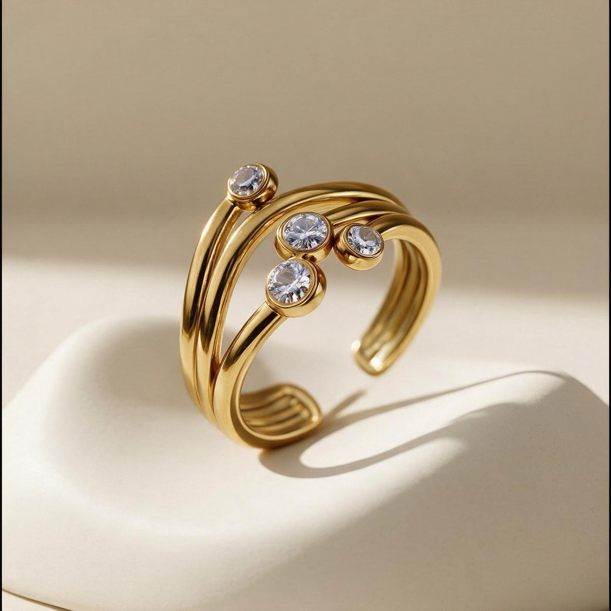 Four Wishes Gold Ring