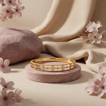 Flora Radiance Cyrstal  Gold Bangle
