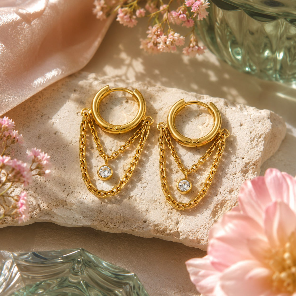The Serene Gold Earrings Main image