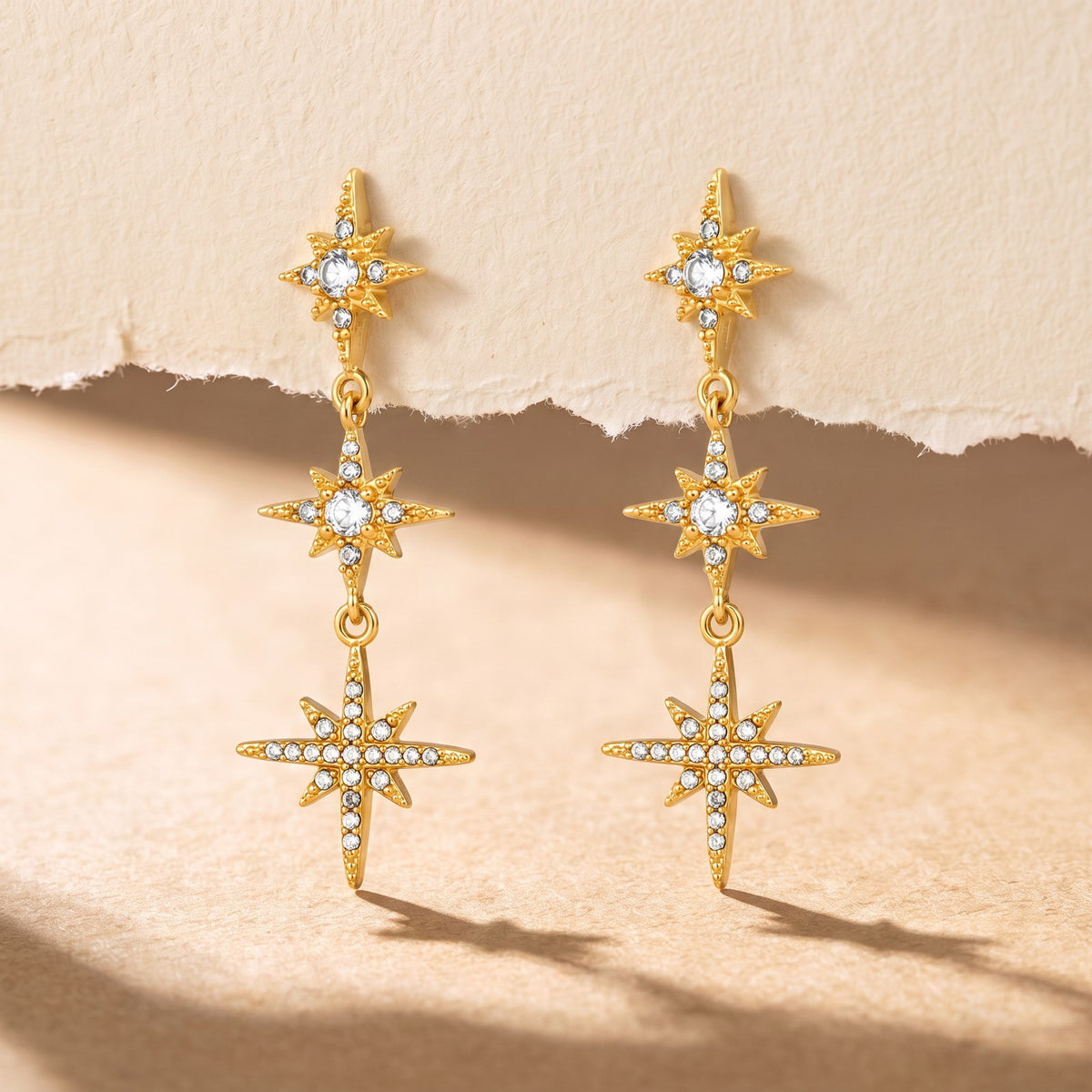 Astral Glow Gold Earrings
