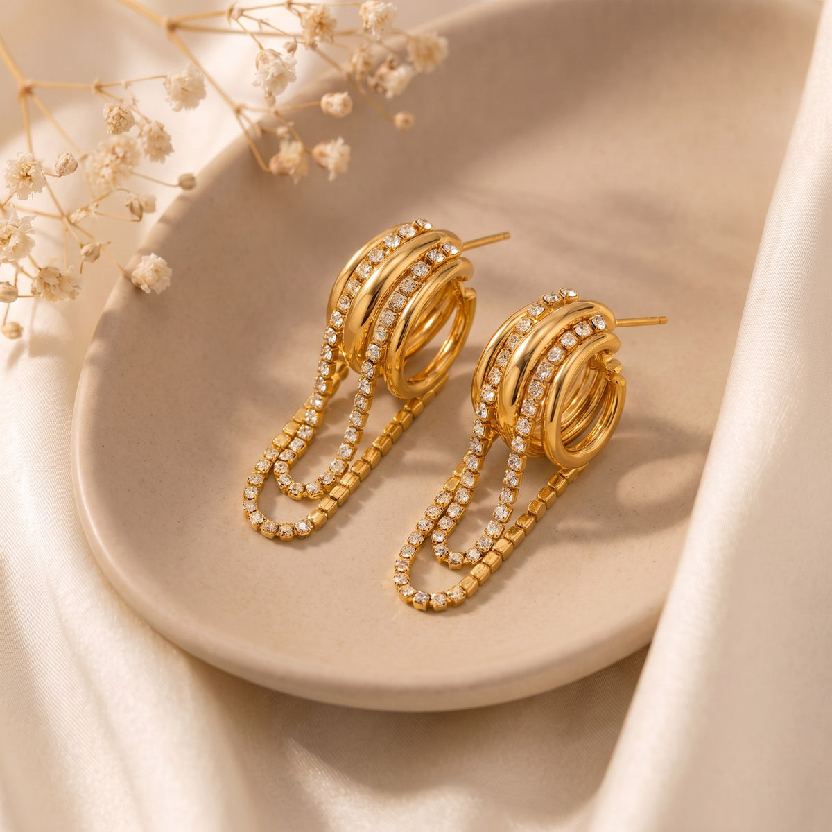 Shimmer Gold Hoop Earrings Main image