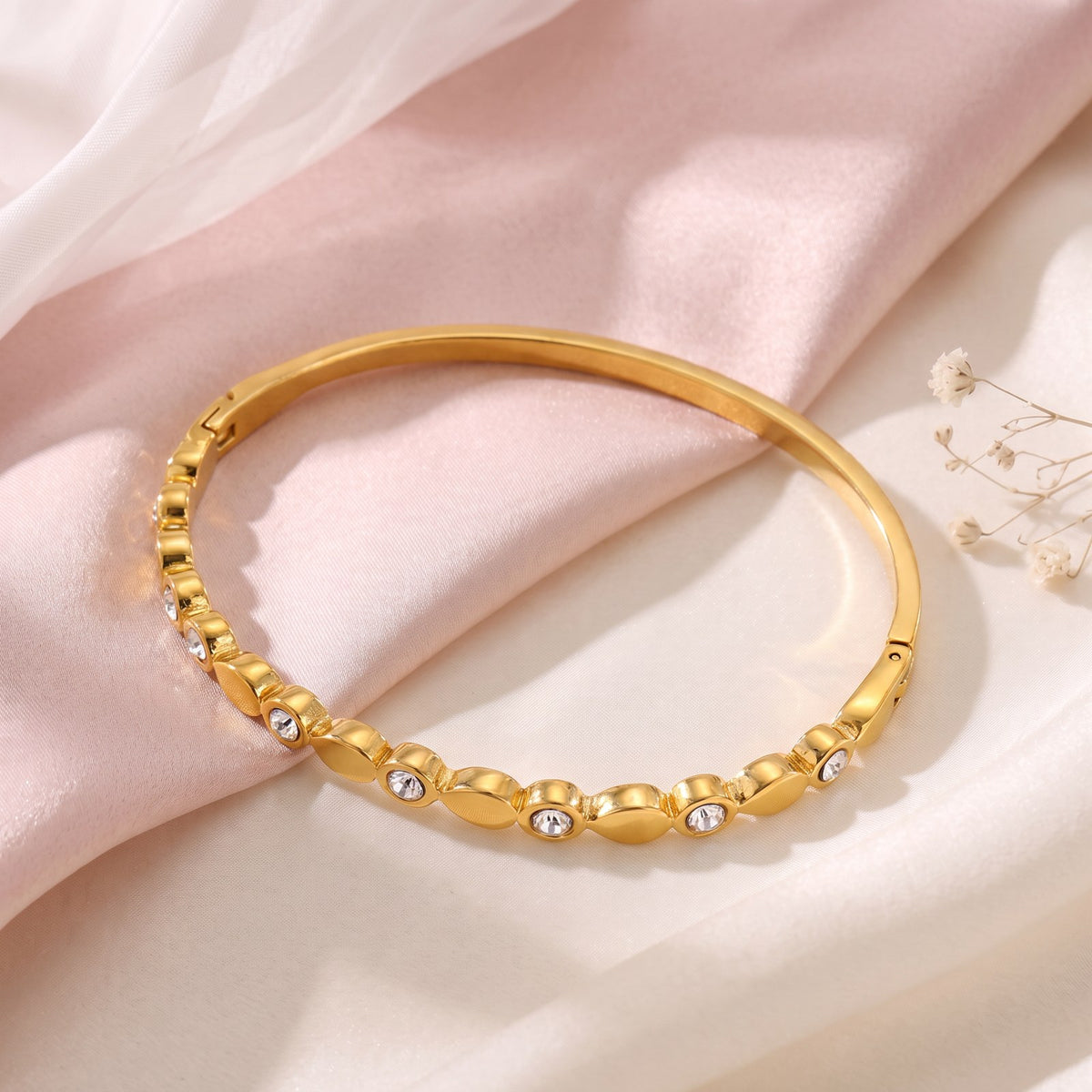 Celine Crystal  Gold Bangle Main image