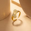 Twin Leaf Gold Ring