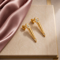 Shinning Nail Gold Earring