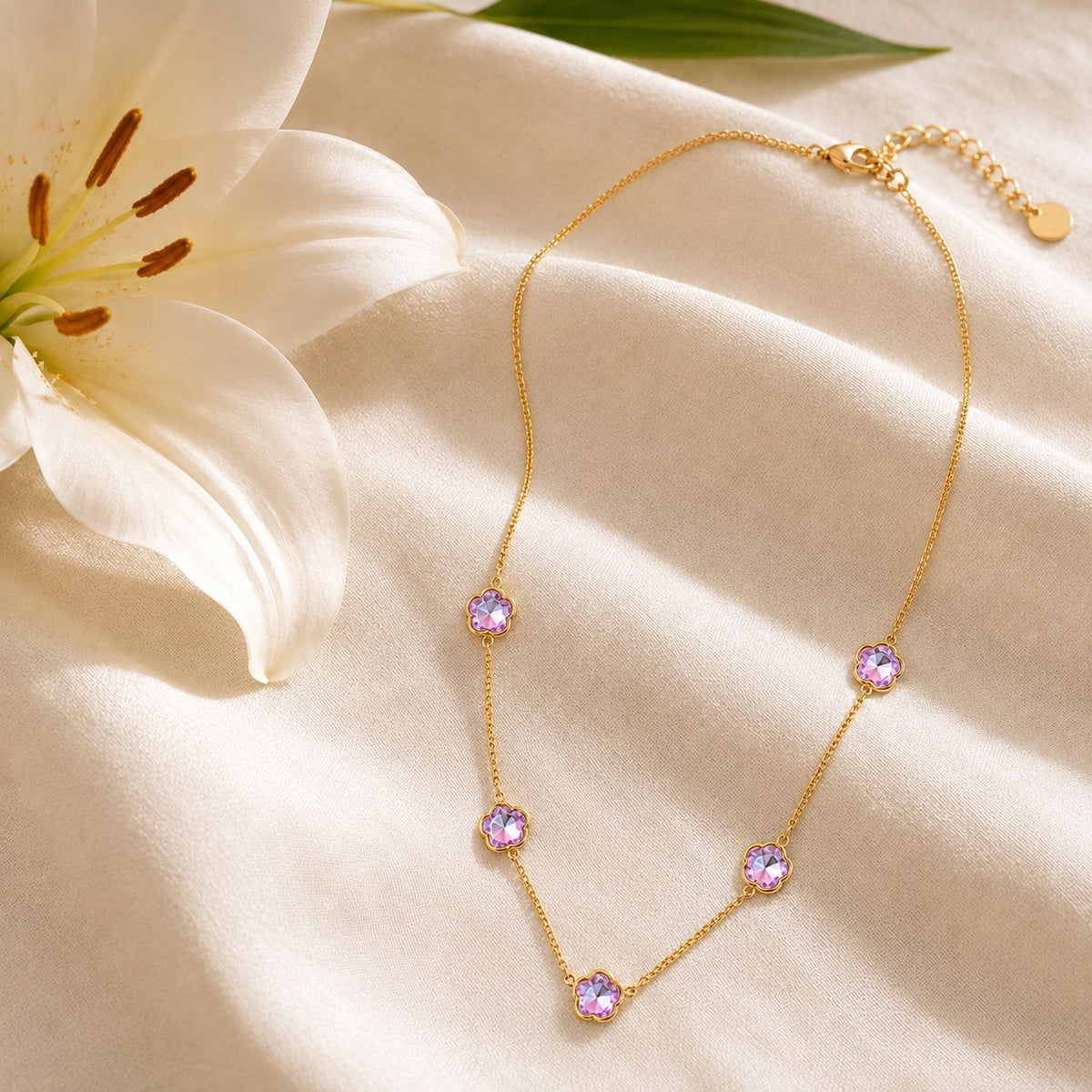 Lilac Bloom Gold Necklace Main image