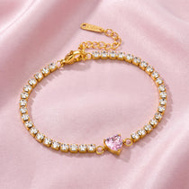 Amore Heart Gold Tennis Bracelet