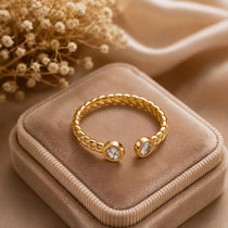 Twin Sparkle Gold Ring