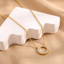 Halo Crystal Gold Necklace