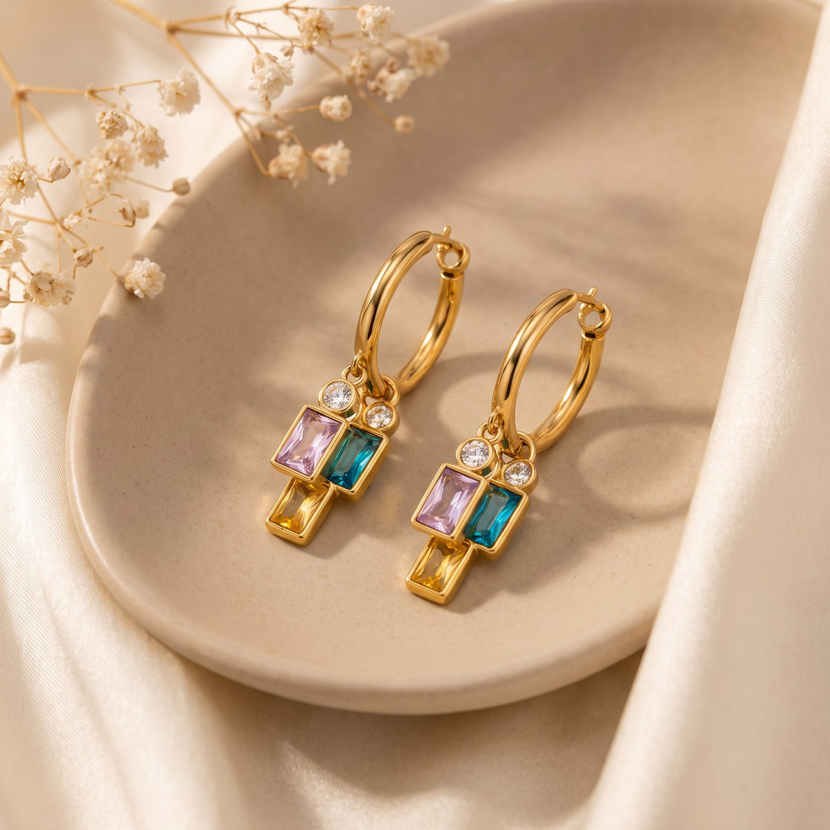 Gem Symphony Gold Earrings Main image