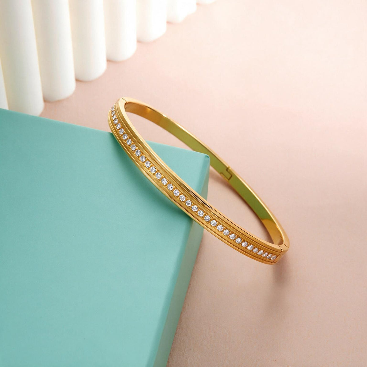 Crystal Line  Gold Bangle Main image
