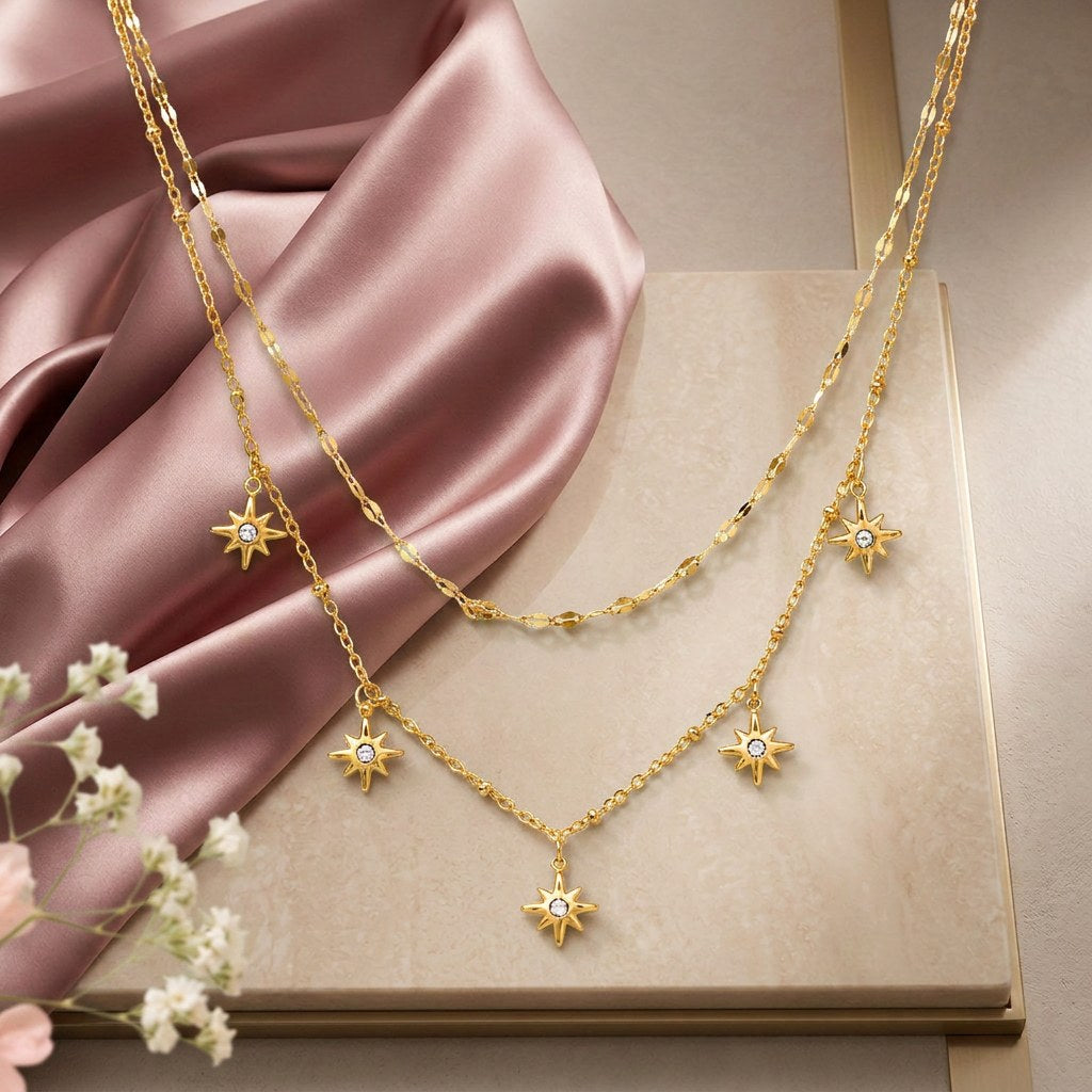 Constellation Layered Gold Necklace