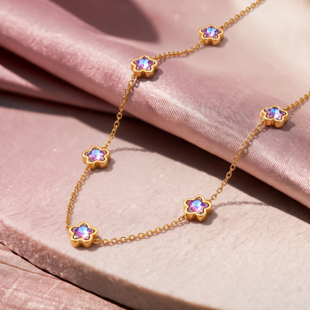 Iris Bloom Gold Necklace