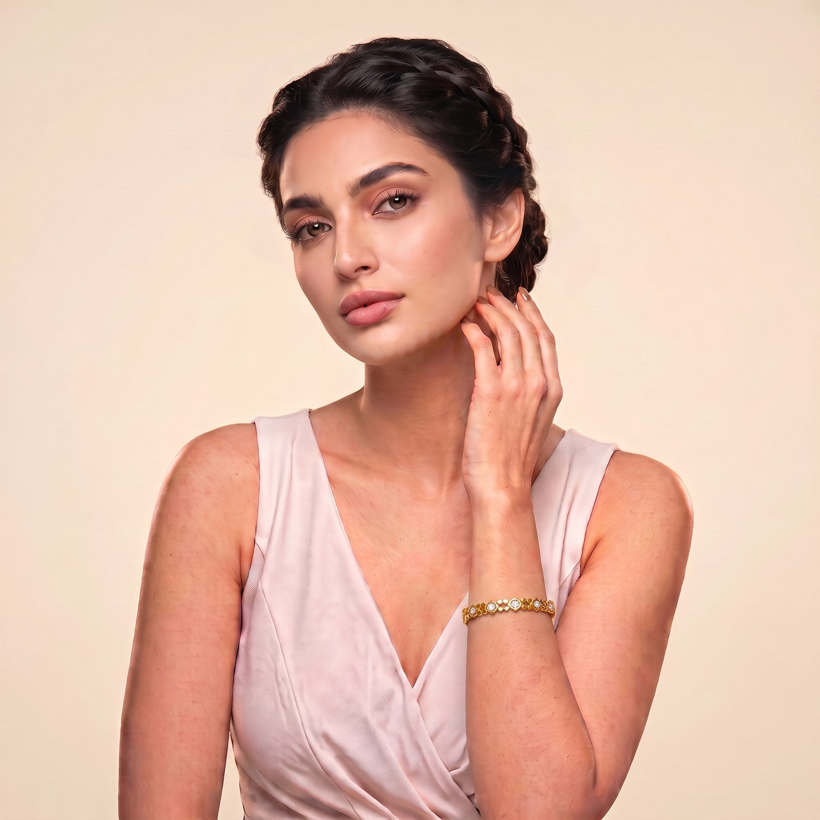 Daisy Gold Plated Bangle Secondary image