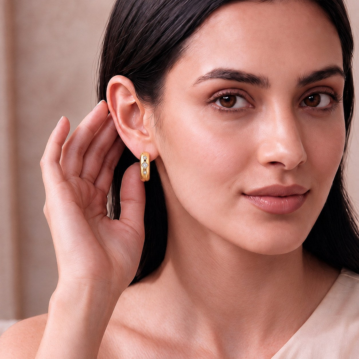 Velora Gold Earrings Secondary image