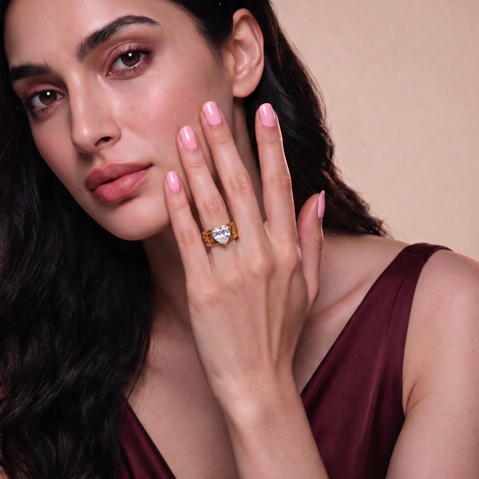 Starlit Gold Heart Ring Secondary image