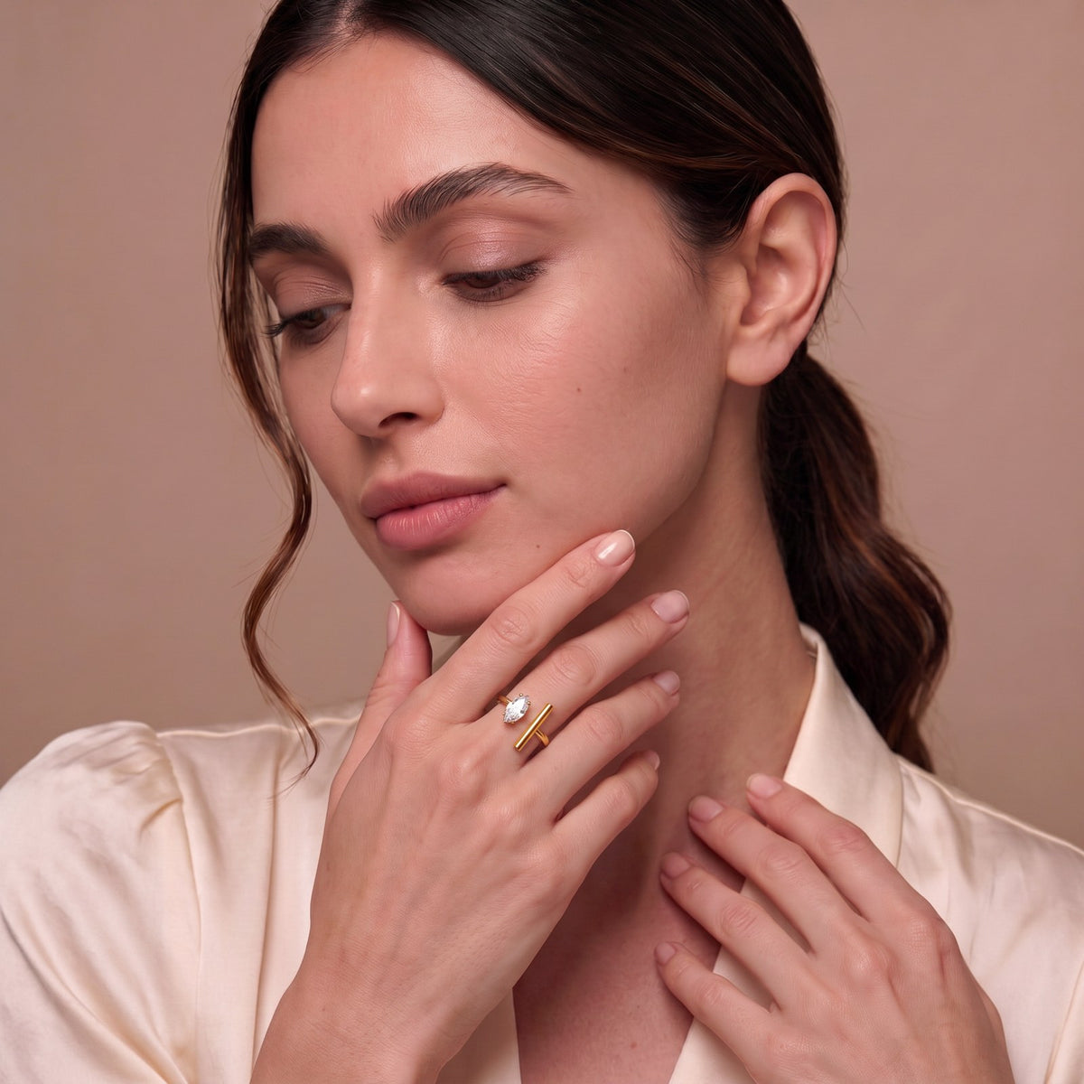 Contrast Gold Ring