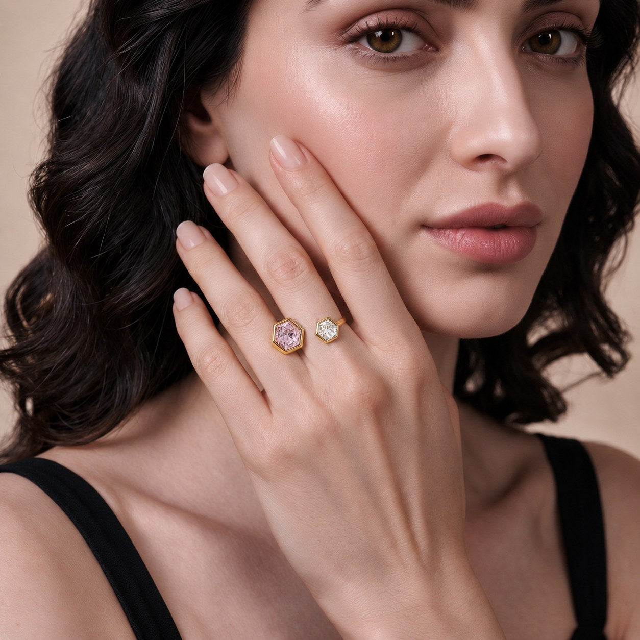 Amara Dual Gold Ring Secondary image