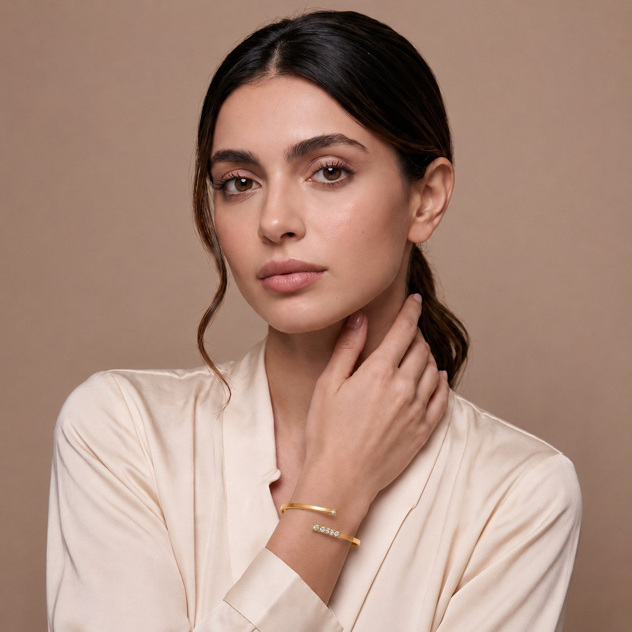 Two Point Gold Plated Bangle Secondary image