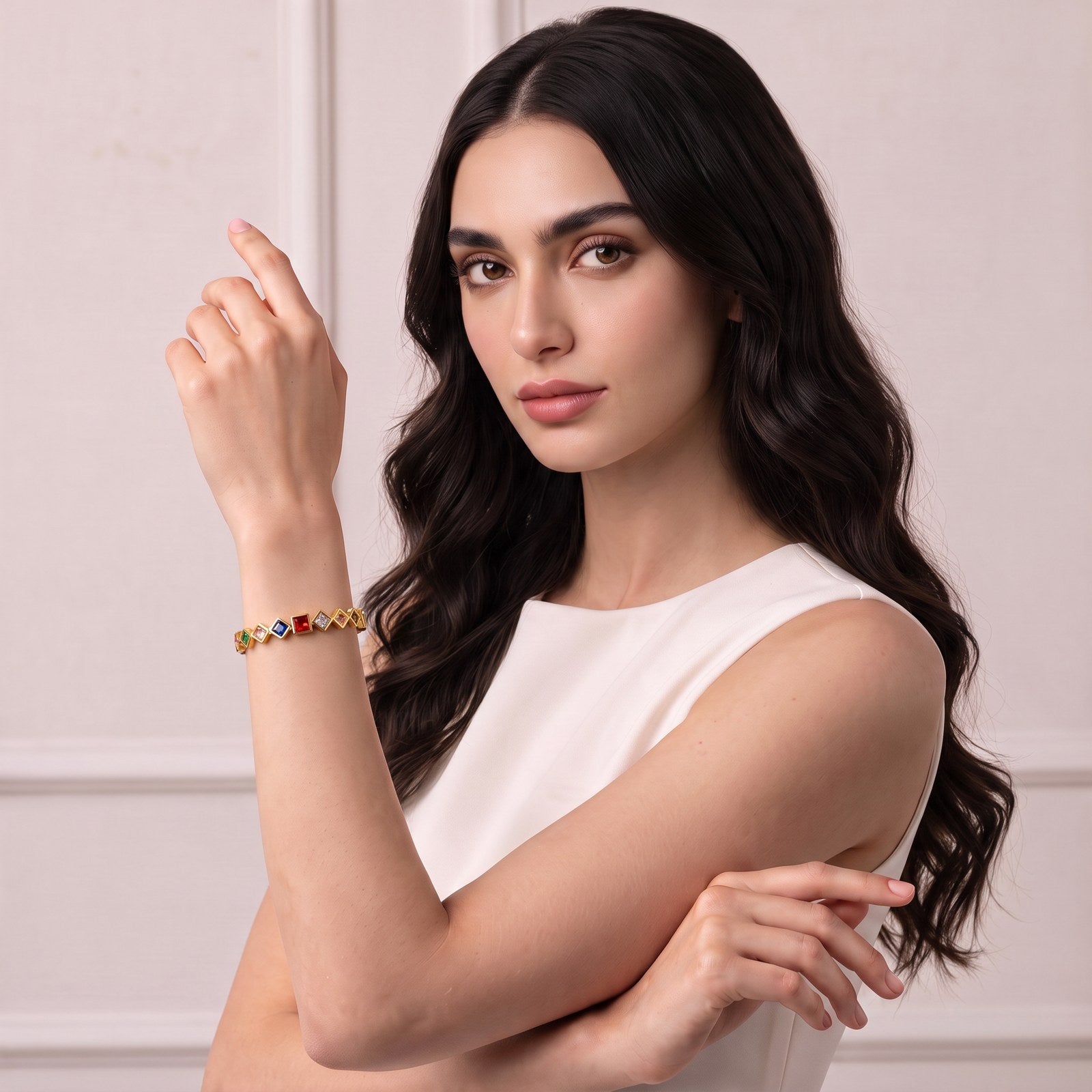 Mosiac Gold Plated Bangle Secondary image