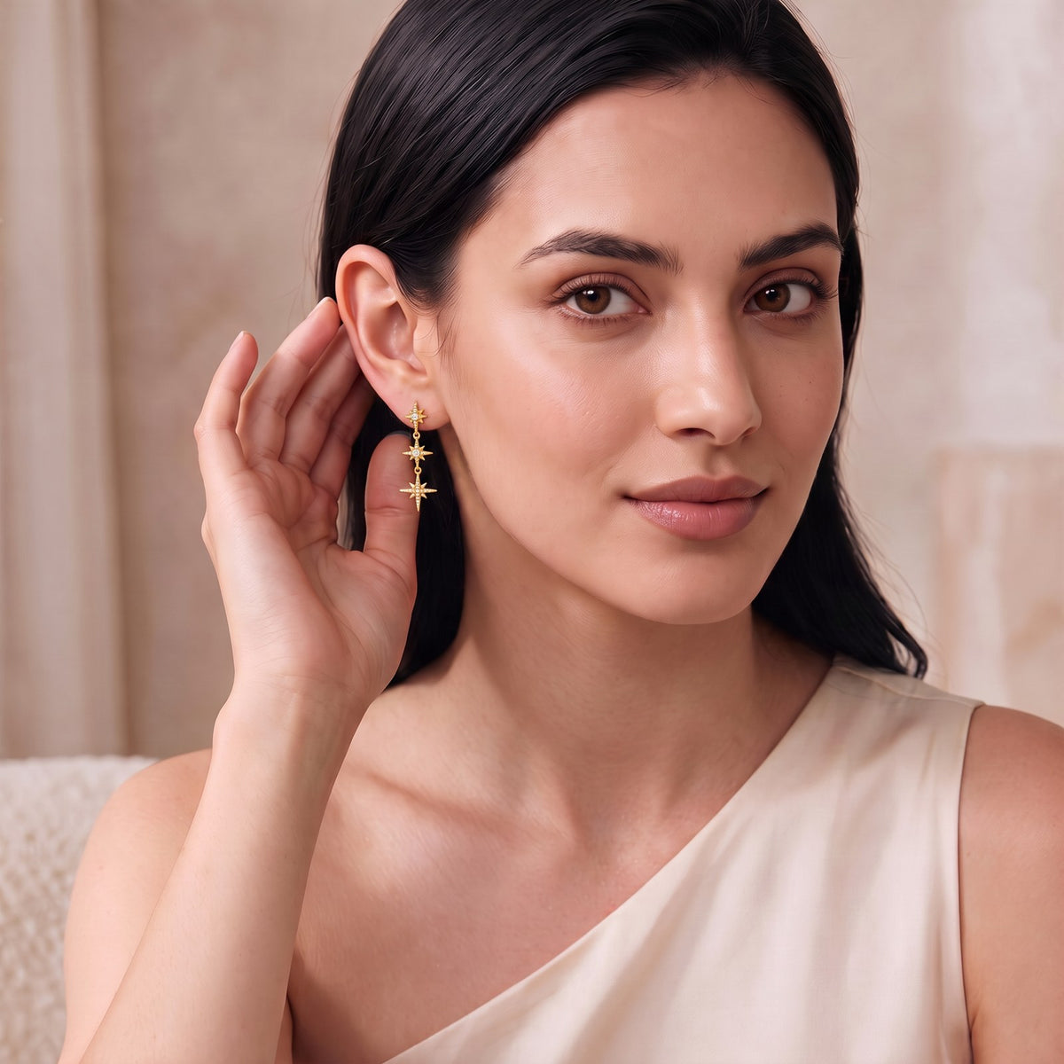 Astral Glow Gold Earrings