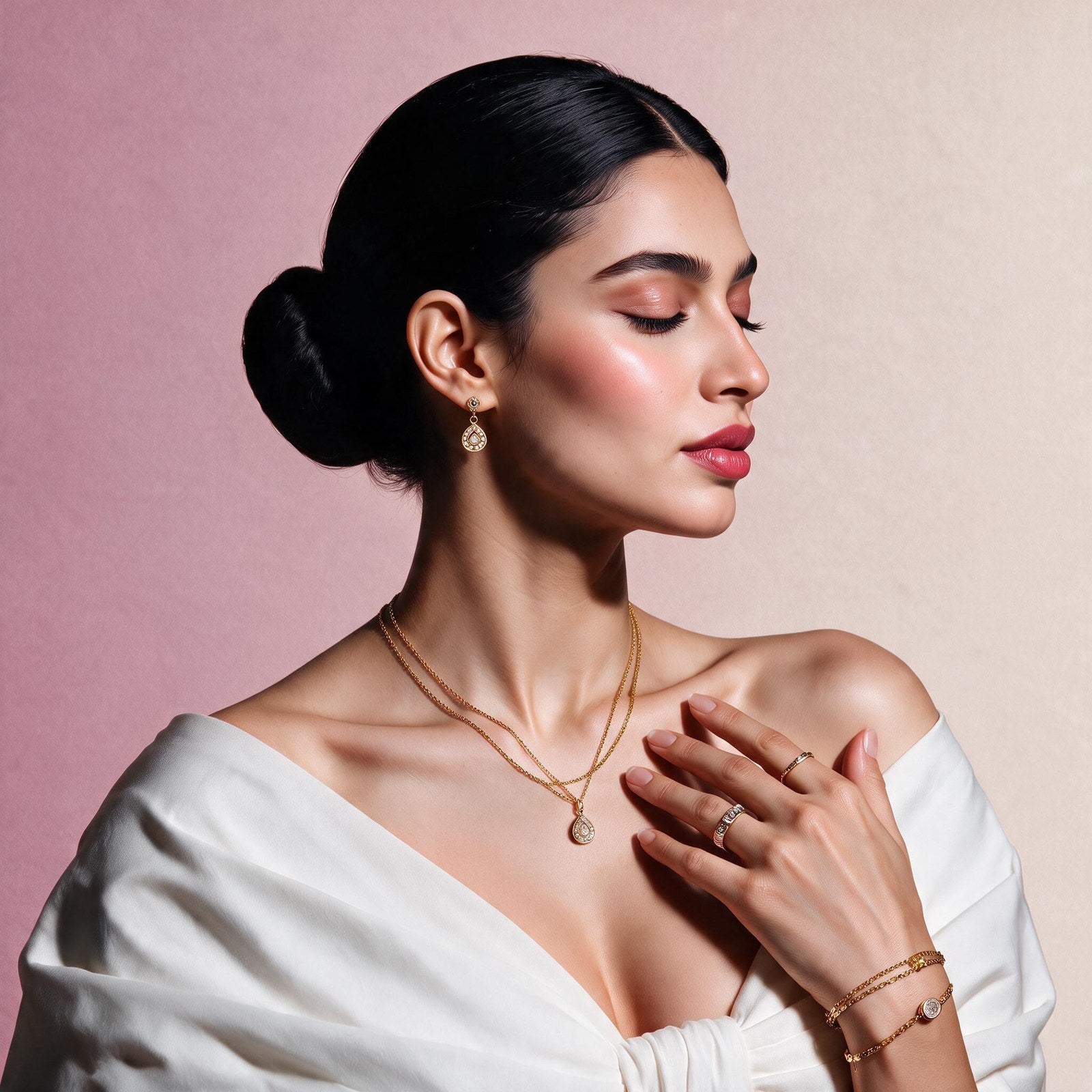 Aria Layered Gold Necklace Secondary image