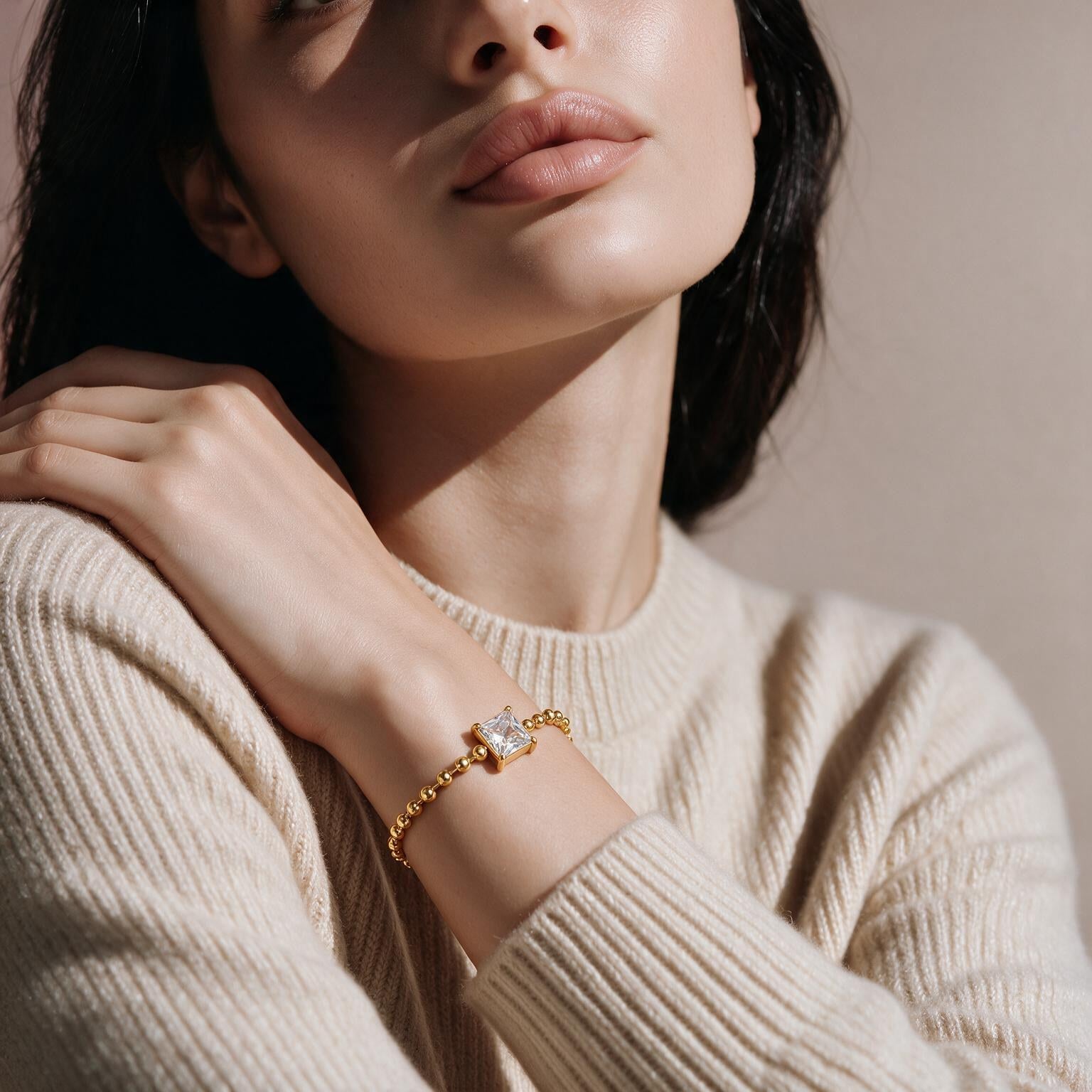 Square Diamond Gold Bracelet Secondary image