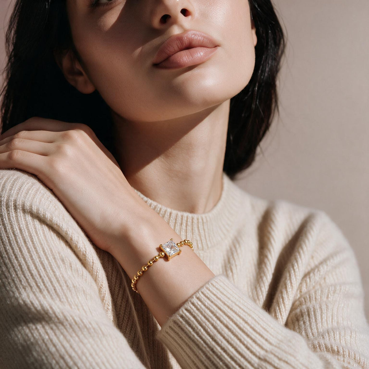 Square Diamond Gold Bracelet