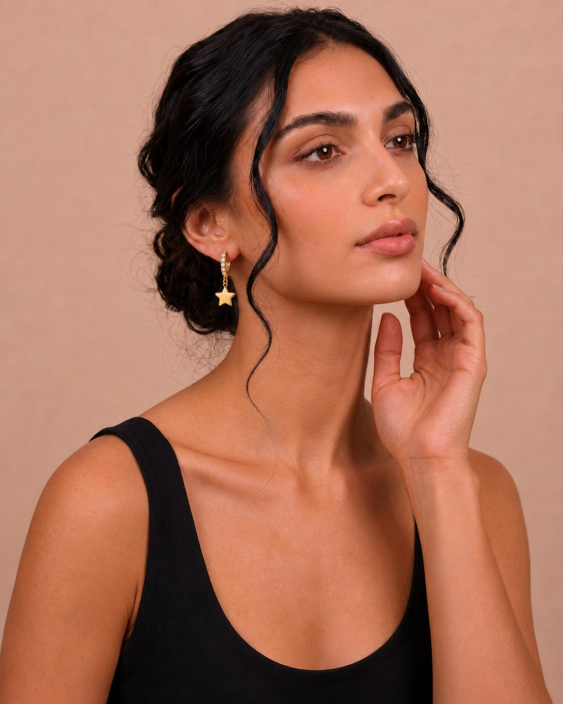 Star Charm Gold Earrings Secondary image