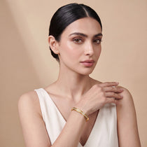 Crystal Line  Gold Bangle