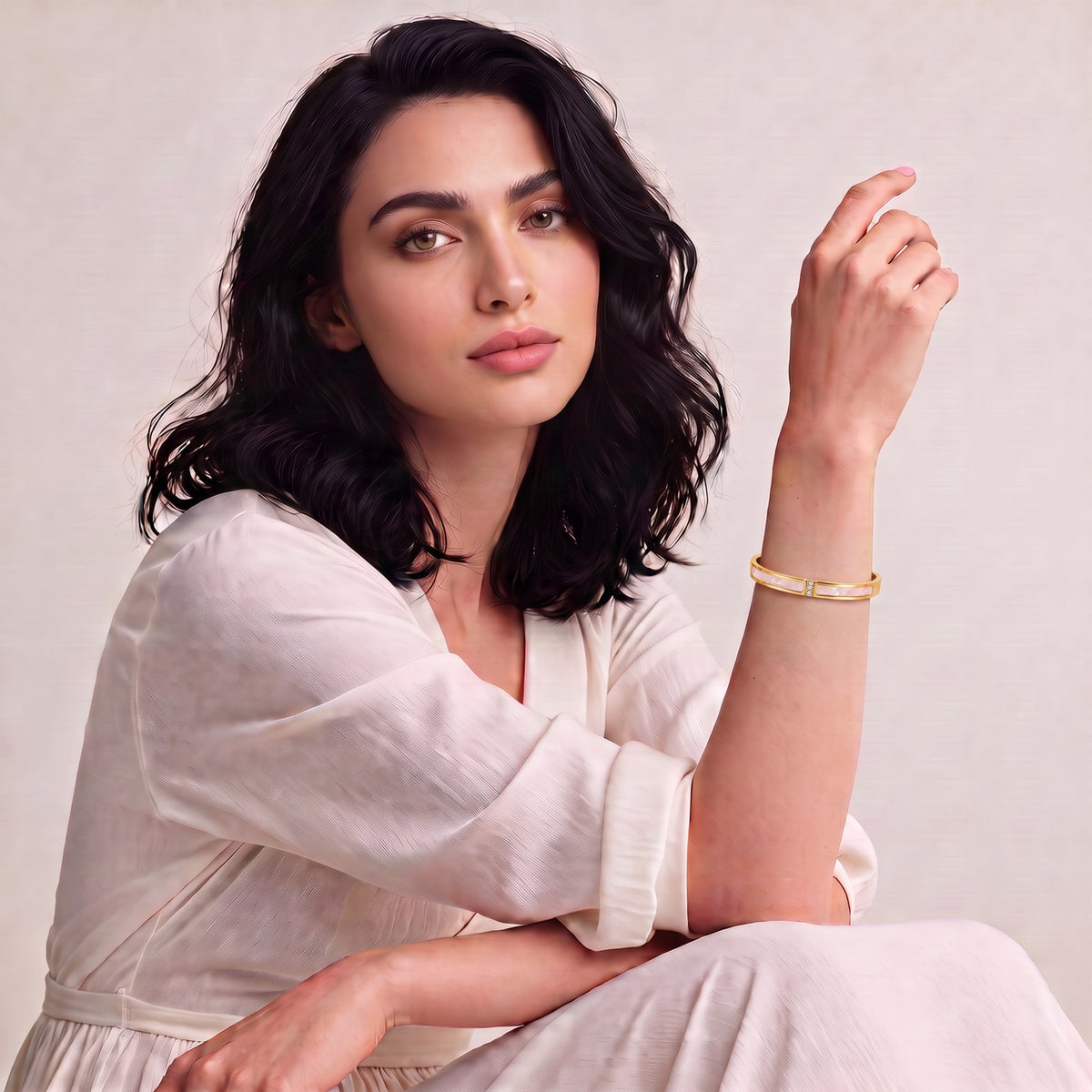 Ivory Gold Plated Bangle