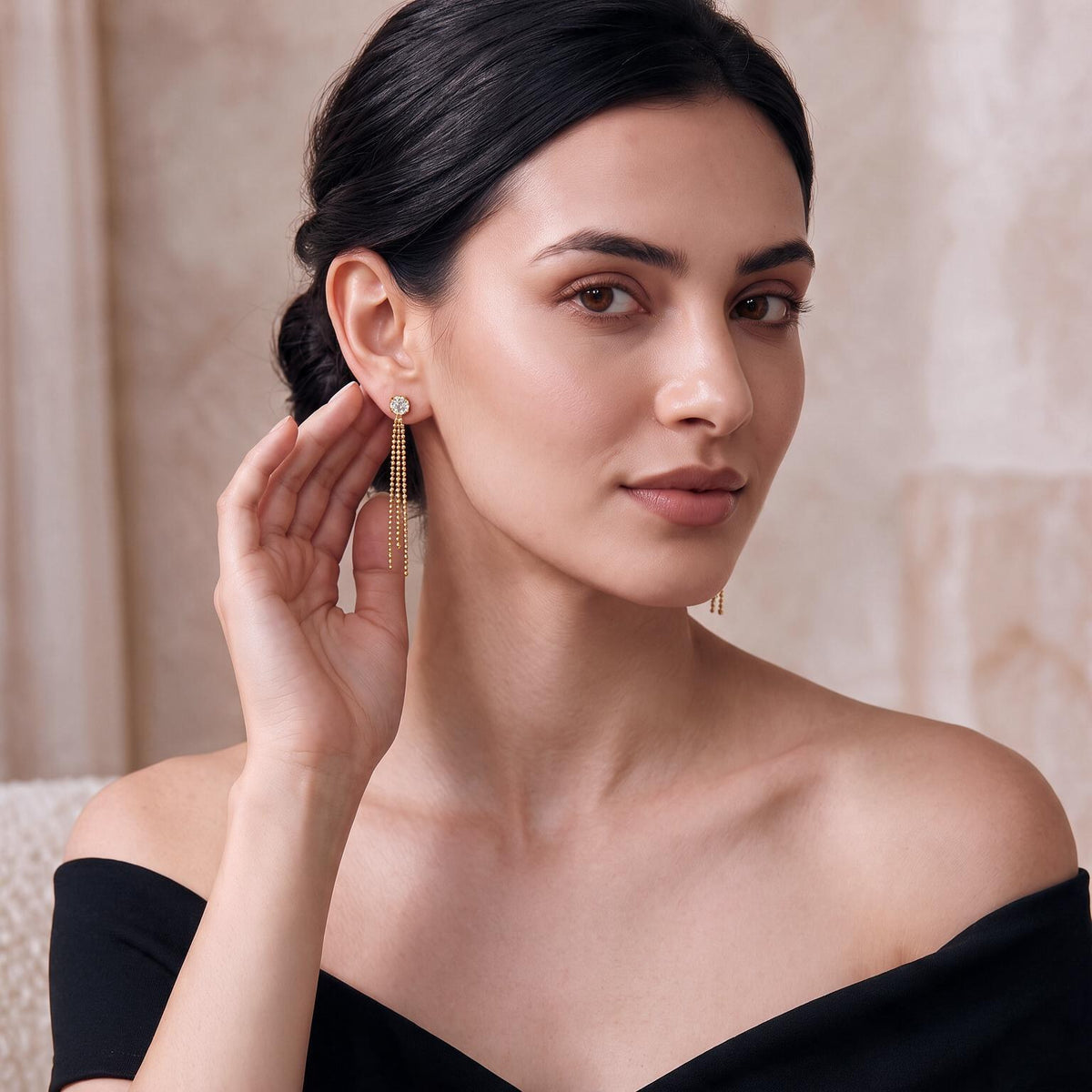 Lustre Falls Gold Earrings