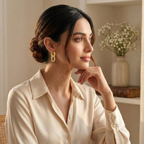 Gold Link Hoops Earrings