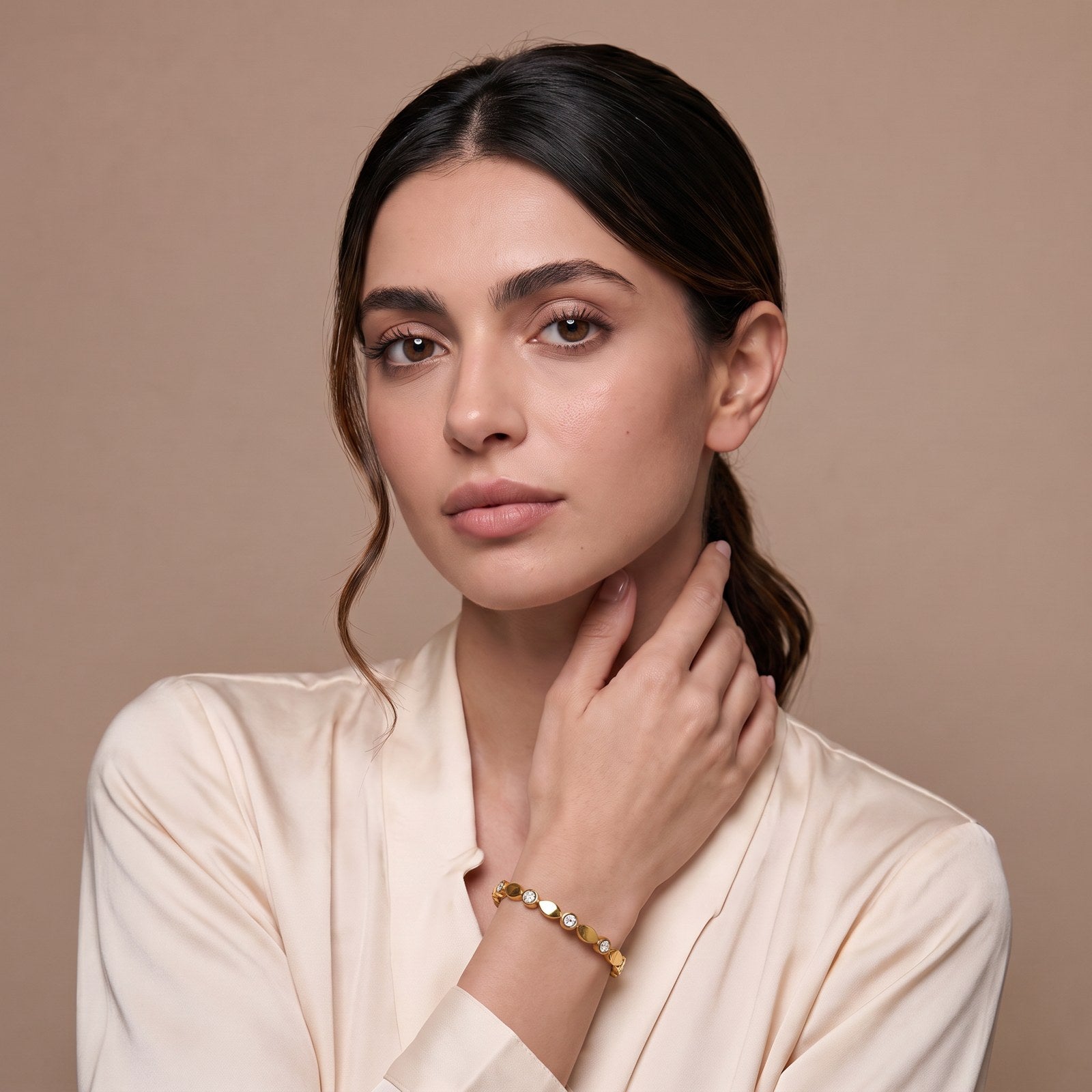 Celine Crystal  Gold Bangle Secondary image