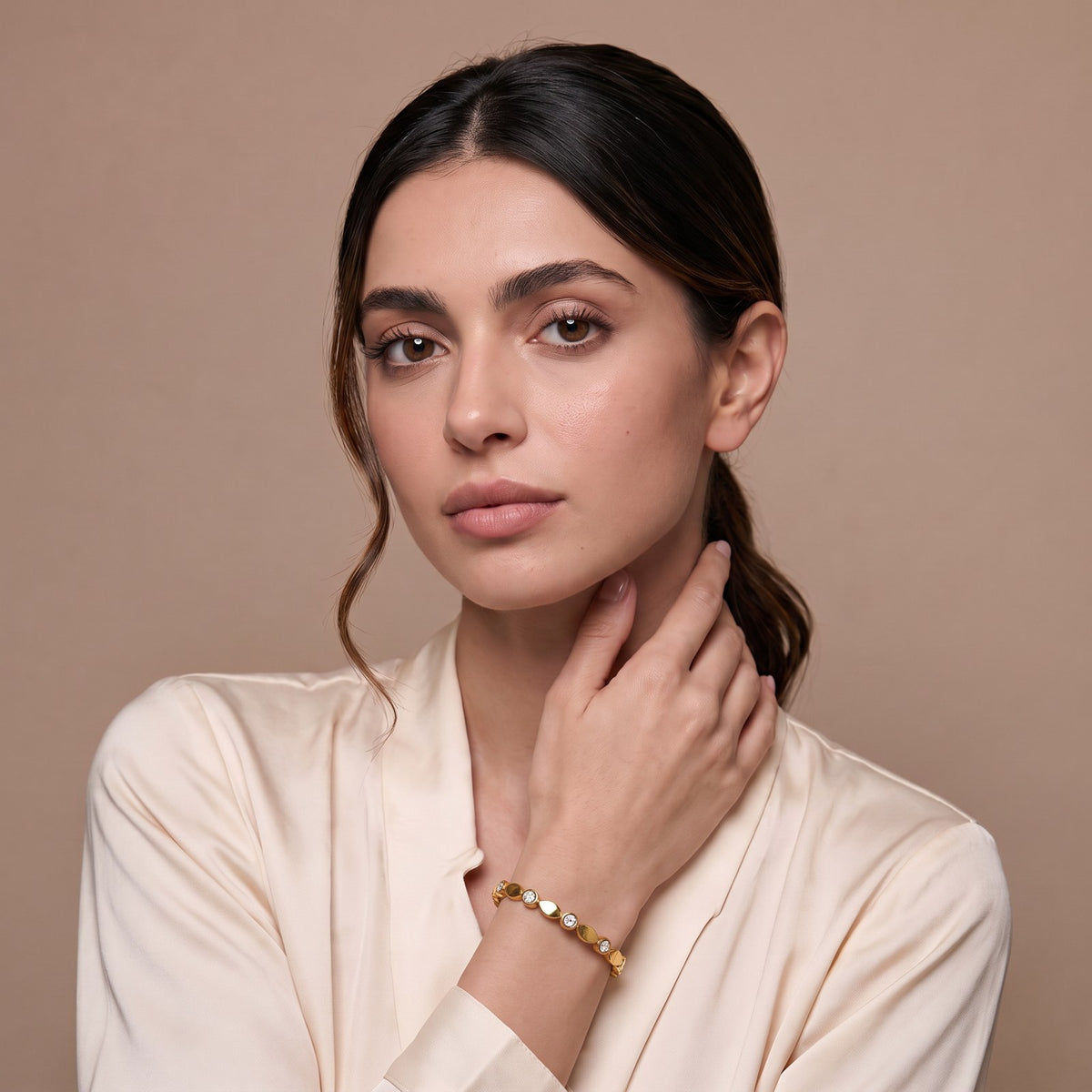 Celine Crystal  Gold Bangle