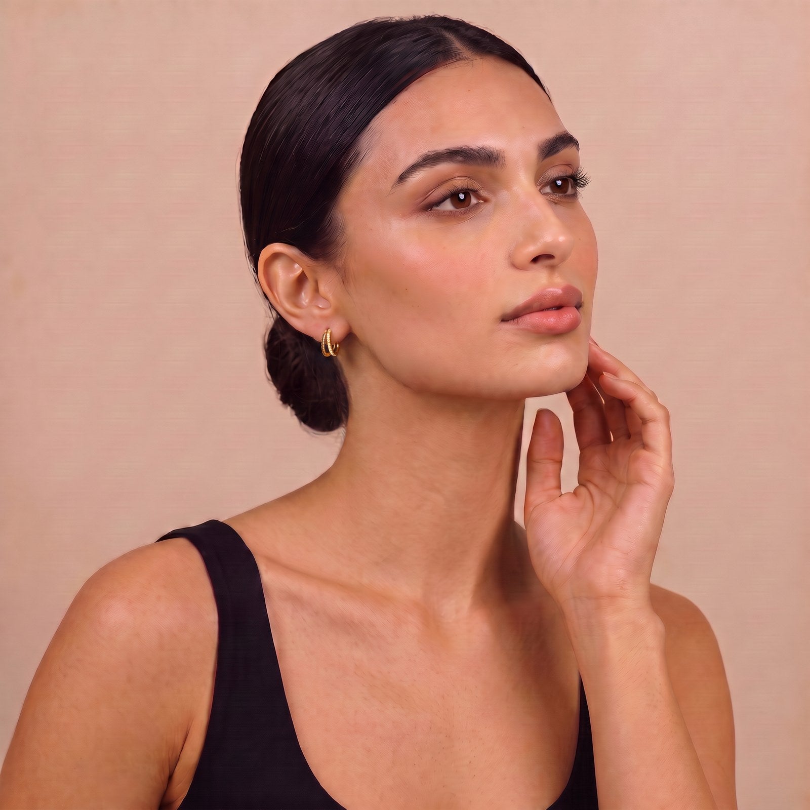 Whisper Gold Hoop Earrings Secondary image
